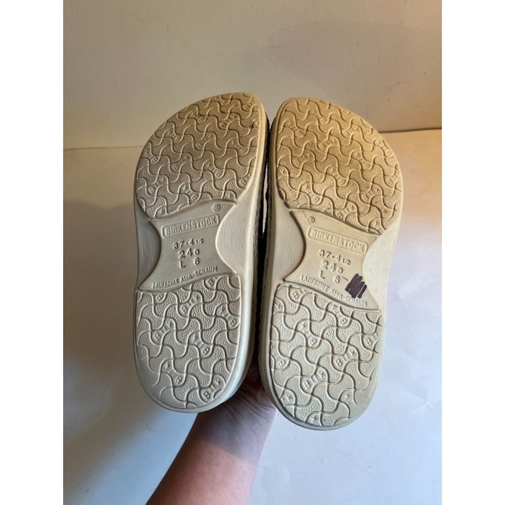 Birkenstock Blue Leather Woven Fisherman's Laufsohle alsa-Schaum Shoe 37 / 6 - Picture 9 of 12